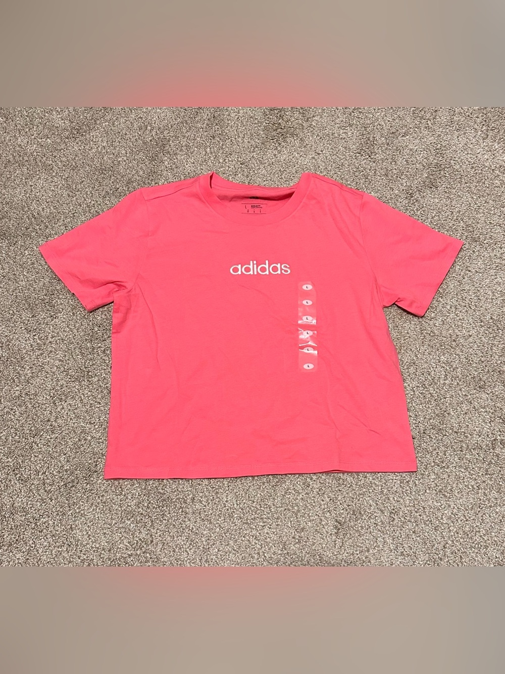 adidas Kids Pink Short Sleeve Logo Tee